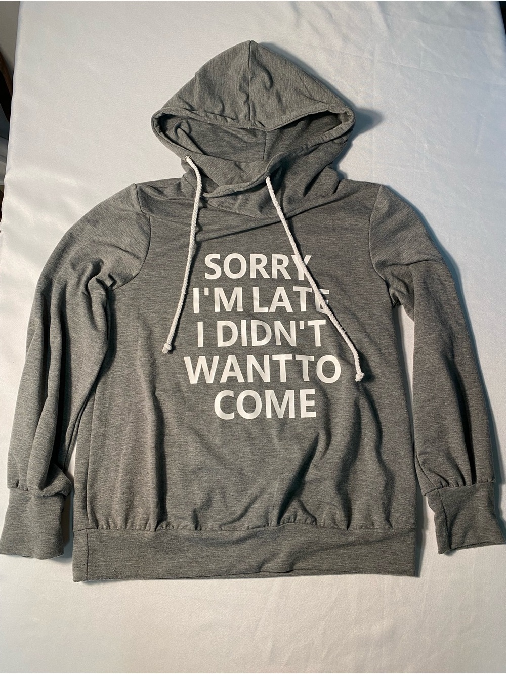 Woman’s Gray Graphic Hoodie Sweatshirt - Casual Pullover